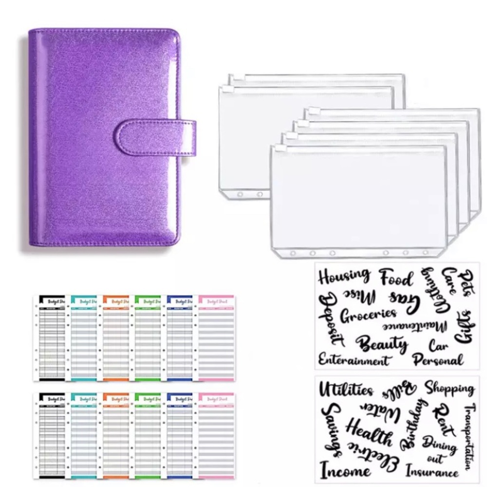 Budget Planner- size A6 purple glitter